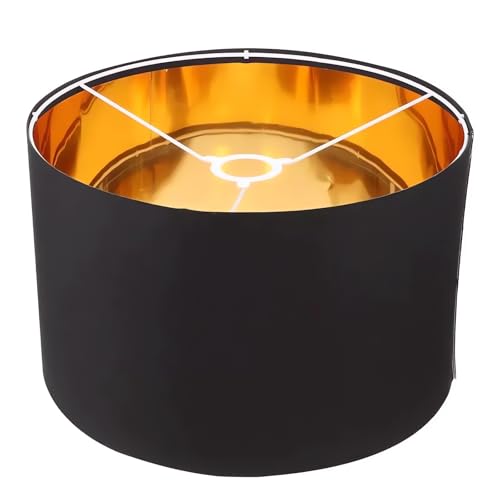 STHomedeco Lampenschirm, Trommel, mittelgroß – 30 x 20 cm, Stoffschirm für Decke, Tisch, Hängeleuchte, Stehleuchte für Lampenfassung E27 (schwarz) von STHomedeco