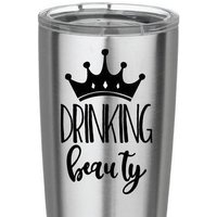Drinking Beauty Aufkleber Weinglas Auto Queen Ipad Handy Yeti von STICKERFRUIT