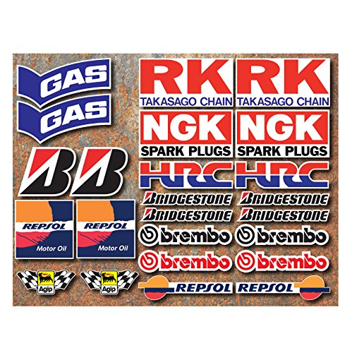 STICKERZZZ!!! Laminated 24 PVC Sticker Set Motorsport Racing Motorcycle Car Racing Sticker Moto Gp Sponsors by ONEKOOL von STICKERZZZ!!!