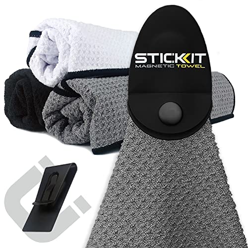 STICKIT Magnetisches Handtuch, Grau | Mikrofaser-Handtuch mit tiefen Waffeltaschen | Magnet für starken Halt | Super saugfähig und schnell trocknend STICKIT Magnetisches Handtuch, Grau | Mikrofaser-Handtuch mit tiefen Waffeltaschen | Magnet für starken Halt | Super saugfähig und schnell trocknend von STICKIT