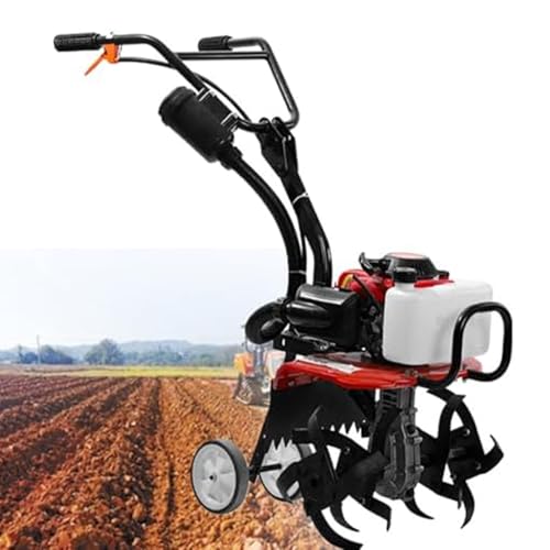 Gartenfräse Benzin Motorhacke 55CC 4-Takt Mini Pflüger Grubber Kultivator,10500 U/Min Professionelle Bodenhacke Geeignet,FräSbreite 400 Mm, FräStiefe 200 Mm von STIDEsknautic