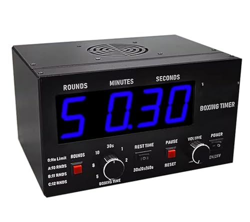 Professioneller Fitnessstudio-Intervalltimer,Klassischer Box-Intervalltimer,mit LED-Anzeige, wählbare Trainingszeit und Zykluswiederholungen,for Muay Thai/Kickboxen,Blue von STIDEsknautic