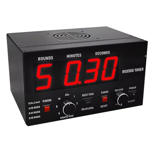 Professioneller Fitnessstudio-Intervalltimer,Klassischer Box-Intervalltimer,mit LED-Anzeige, wählbare Trainingszeit und Zykluswiederholungen,for Muay Thai/Kickboxen,Red von STIDEsknautic