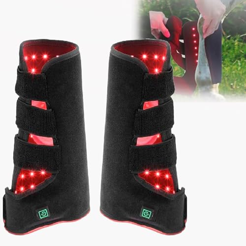 Rotlichttherapie Für Pferde Bei Schmerzen in Den Pferdebeinen, Infrarot-Pferdepflegegamaschen,zur Schmerzlinderung und Muskelregeneration in Pferdebeinen(2 Stück) von STIDEsknautic