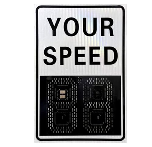 STIDEsknautic Solar-LED-Geschwindigkeitsanzeige mit Radarerkennung,Einsetzbar auf Autobahnen und geschwindigkeitsbegrenzten Straßen,Gute Sichtbarkeit White-50 * 70cm/19.6 * 27.5in von STIDEsknautic