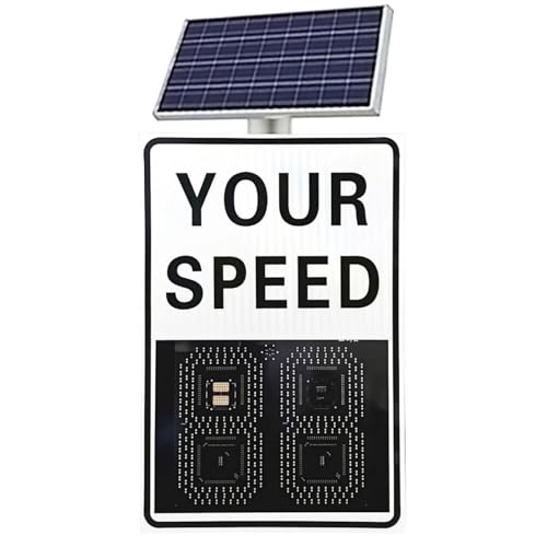 STIDEsknautic Solar-Radar-Geschwindigkeitswarnschild,Ziffernanzeige für Geschwindigkeitsüberschreitungen auf Autobahnen,Gültig für Wege White-60 * 90cm/23.6 * 35.4in von STIDEsknautic