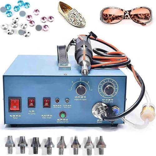 Ultraschall-Strassstein-Setzmaschine,Strassstein-Maschine,Hotfix-Stein-Nieten-Setzer,mit 8 verschiedenen Spitzengrößen (1 mm-8 mm),Kein Kleber erforderlich von STIDEsknautic