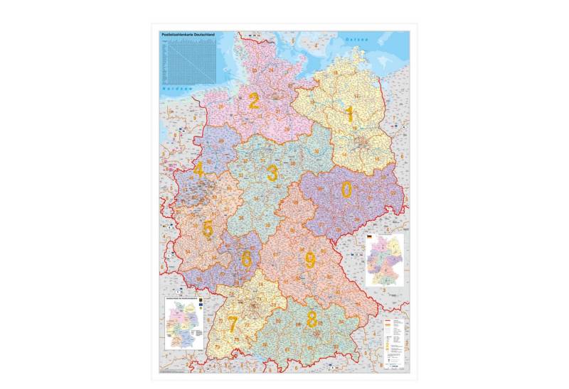 STIEFEL Pinnwand Deutschland PLZ-Karte zum Pinnen auf EasyPrint-Platte, 100 x 140 cm, GRATIS bis Weihnachten – exklusive Schreibunterlage „Die Erde“!! von STIEFEL