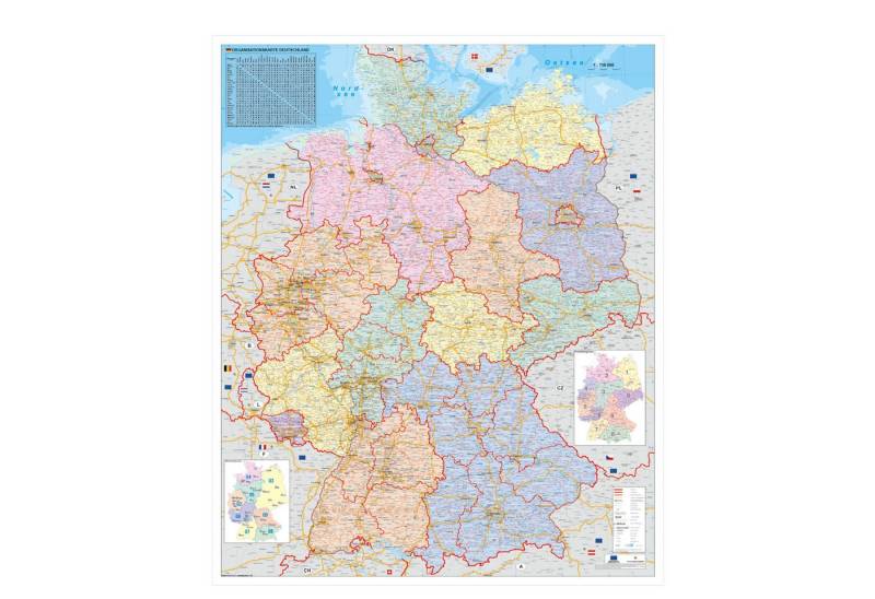 STIEFEL Pinnwand Deutschland Organisationskarte zum Pinnen, EasyPrint-Platte, 80x105 cm, GRATIS bis Weihnachten – exklusive Schreibunterlage „Die Erde“!! von STIEFEL
