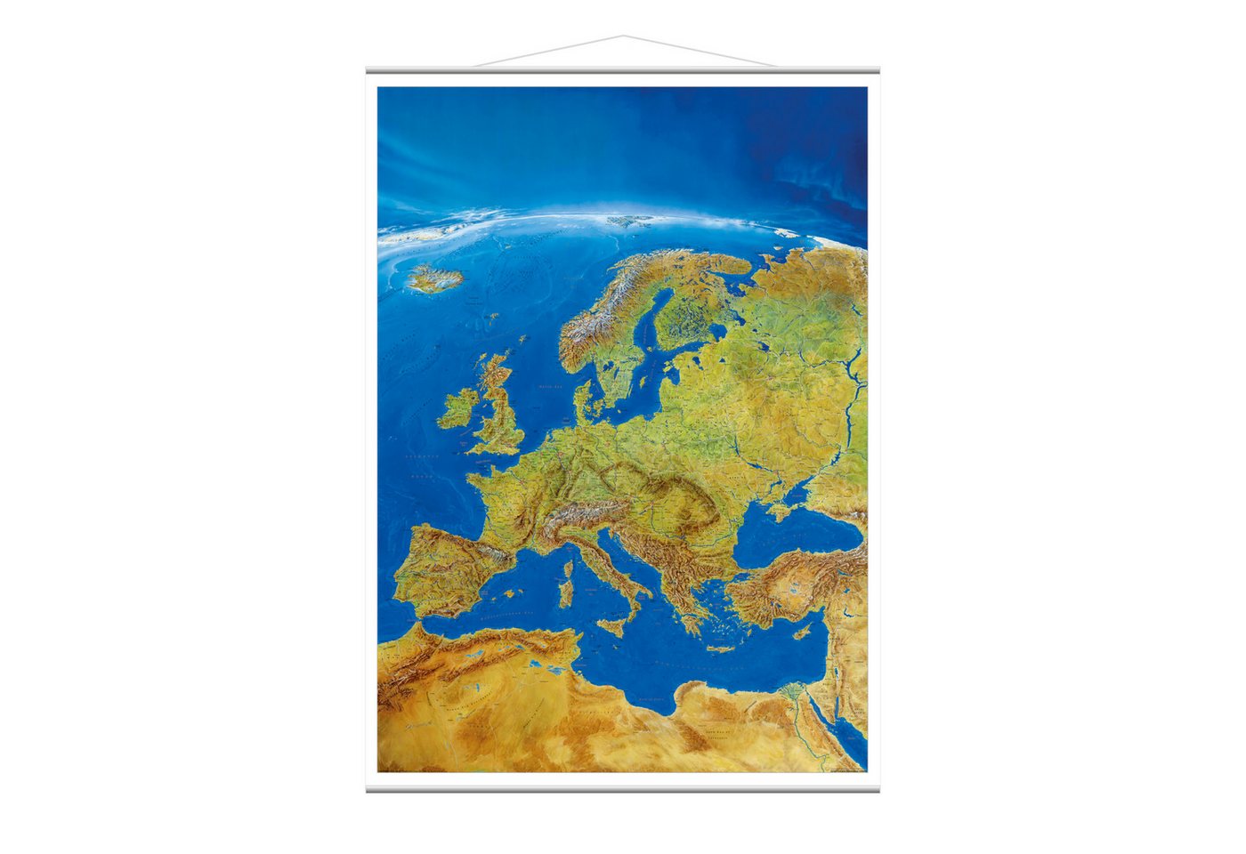 STIEFEL Poster Europa Panorama Landkarte, 67 x 94 cm und 97 x 136 cm, Wandbild - JETZT VERSAND FREI !! von STIEFEL