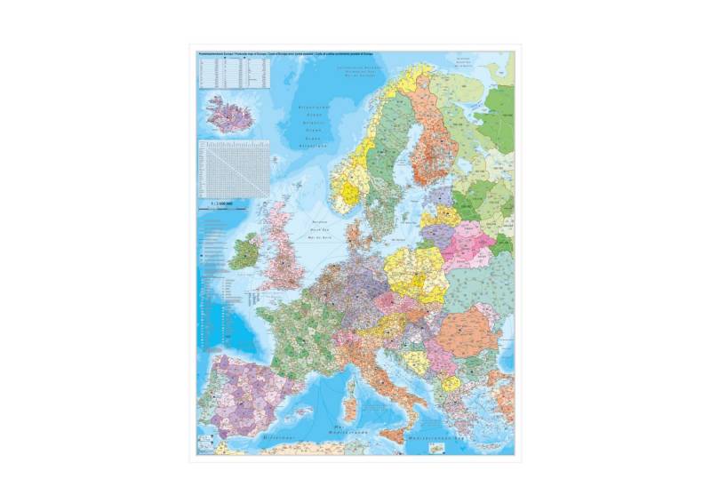 STIEFEL Pinnwand Europa Postleitzahlen zum Pinnen auf EasyPrint-Platte, 80 x 105 cm, GRATIS bis Weihnachten – exklusive Schreibunterlage „Die Erde“!! von STIEFEL
