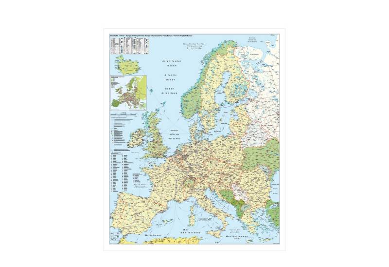 STIEFEL Poster Europakarte „Europa-Eisenbahn-Fähren“, 97x119cm, JETZT VERSAND FREI !! von STIEFEL
