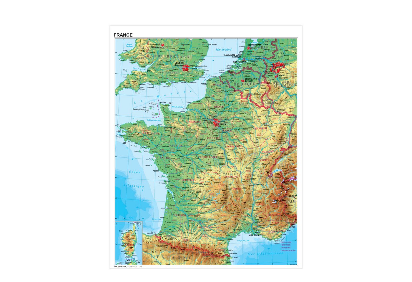 STIEFEL Poster Frankreich mit UNESCO Welterbestätten und Nationalparks, 67 x 86 cm STIEFEL Poster Frankreich mit UNESCO Welterbestätten und Nationalparks, 67 x 86 cm von STIEFEL