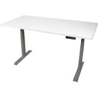 STIER Elektrisch höhenverstellbarer Schreibtisch TSR 120x80cm weiß/silber von STIER Office