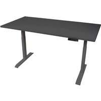 Elektrisch höhenverstellbarer Schreibtisch tsr, 160x80cm, schwarz/schwarz, mit Doppelmotor, Höhe 595-1245mm, 100kg Tragkraft - Stier Elektrisch höhenverstellbarer Schreibtisch tsr, 160x80cm, schwarz/schwarz, mit Doppelmotor, Höhe 595-1245mm, 100kg Tragkraft - Stier von STIER