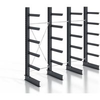 Kragarmregal schraubbar einseitig 3 Felder mit 5 Ebenen 3840x3550x800mm - Stier von STIER