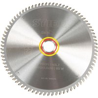 Profi Kreissägeblatt, für Kapp- und Gehrungssägen, Holz, 260x2,5x30, 80 Wechselzähne, gehärtet, -5° neg. Spanwinkel - Stier von STIER