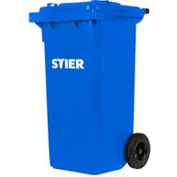 STIER 2-Rad-Müllgroßbehälter 120 l blau BxTxH 475x550x930 mm von STIER
