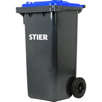 STIER 2-Rad-Müllgroßbehälter 120 l grau/blau BxTxH 475x550x930 mm von STIER