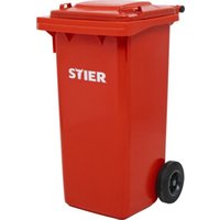 STIER 2-Rad-Müllgroßbehälter 120 l rot BxTxH 475x550x930 mm von STIER