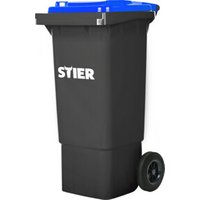 STIER 2-Rad-Müllgroßbehälter 80 l grau/blau BxTxH 445x520x939 mm von STIER