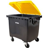 STIER 4-Rad-Müllgroßbehälter 1100 l grau/gelb von STIER