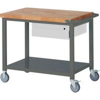 STIER Fahrbare Werkbank Premium mit 1 Schublade und Ablageboden BxTxH 1000x700x880 mm von STIER