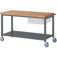 STIER Fahrbare Werkbank Premium mit 1 Schublade und Ablageboden BxTxH 1500x700x880 mm von STIER