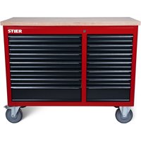 STIER Fahrbare Werkbank XXL, doppelt mit 14 Schubladen, leer STIER Fahrbare Werkbank XXL, doppelt mit 14 Schubladen, leer von STIER