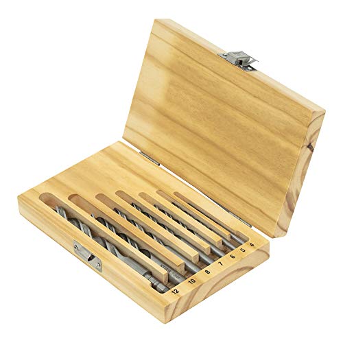 STIER Holzbohrer-Set, 7-teilig, Größen von 4-12 mm, optimal für präzises Bohren in diversen Holzarten, robuste und effiziente Konstruktion, lange Lebensdauer von STIER