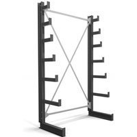 STIER Kragarmregal, einseitig, 1 Feld mit 6 abstiegenden Ebenen, BxHxT 1300x2000x500mm, Regalsystem mit 6 nach oben verjüngenden Kragarmen, Tragkraft STIER Kragarmregal, einseitig, 1 Feld mit 6 abstiegenden Ebenen, BxHxT 1300x2000x500mm, Regalsystem mit 6 nach oben verjüngenden Kragarmen, Tragkraft von STIER