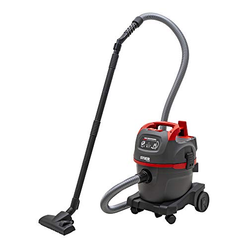 STIER Nass-Trockensauger SNT-20 Premium, 1400W, 20L Behälter, Industriesauger, 8m Kabel, mit Ausblasfunktion und Zubehörhalterung, Werkstattsauger von STIER