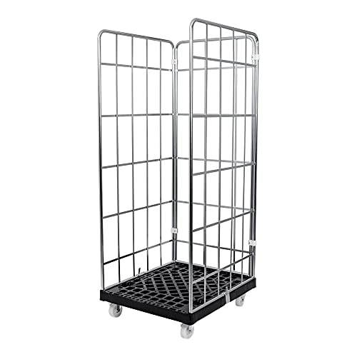 STIER Rollbehälter, 3-seitig, galvanisch verzinkt, mit Kunststoff-Rollplatte, LxBxH 815x724x1630 mm, Nutzhöhe 1450 mm, Möbelroller, Gitterbox, Gitterwagen STIER Rollbehälter, 3-seitig, galvanisch verzinkt, mit Kunststoff-Rollplatte, LxBxH 815x724x1630 mm, Nutzhöhe 1450 mm, Möbelroller, Gitterbox, Gitterwagen von STIER