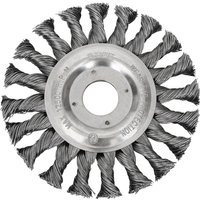 STIER Rundbürste 115 mm für Winkelschleifer, Bohrung 22,2 mm, gezopft, Stahl, Drahtbürste, Winkelschleifer Bürste, Schleifbürste, Topfbürste von STIER