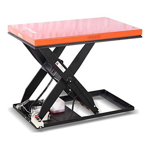 STIER Scheren-Hubtisch, 1000 kg Traglast, elektrisch, Max. Hubhöhe 1010 mm, Plattform 1300x800 mm, Orange, wartungsfreundlich, Sicherheit durch Not-Aus-Schalter STIER Scheren-Hubtisch, 1000 kg Traglast, elektrisch, Max. Hubhöhe 1010 mm, Plattform 1300x800 mm, Orange, wartungsfreundlich, Sicherheit durch Not-Aus-Schalter von STIER
