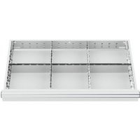 Schubladeneinteilung Metalleinteilung blh 75 mm Innenmaß 800x450 mm 6 Fächer - Stier von STIER
