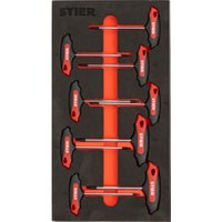 STIER T-Griff-Schraubendreher-Satz Torx TX6 - TX30 mm 9-teilig in Weichschaumeinlage (EVA) von STIER