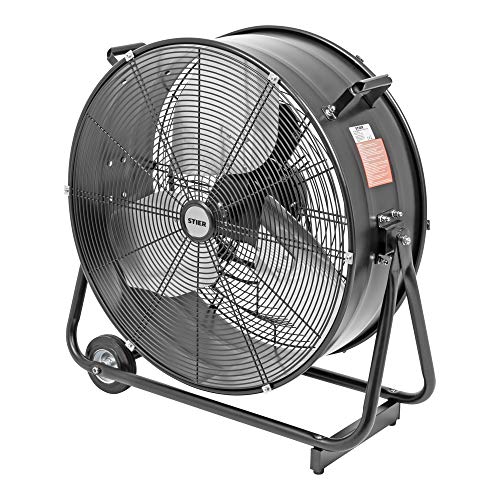 STIER Trommelventilator Bodenventilator, fahrbar, 330W, Ø600mm, Windmaschine, Industrieventilator, Hallenlüfter, Standventilator, Hallenkühlung, schwarz, Neigungswinkel einstellbar STIER Trommelventilator Bodenventilator, fahrbar, 330W, Ø600mm, Windmaschine, Industrieventilator, Hallenlüfter, Standventilator, Hallenkühlung, schwarz, Neigungswinkel einstellbar von STIER