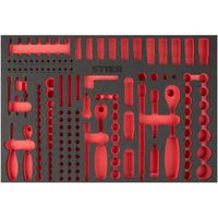 STIER Weichschaumeinlage (EVA) für Steckschlüssel-Satz 179-teilig, leer, für Werkbank und Werkstattwagen, 570 x 400 x 30 mm, mit eingefrästen von STIER