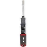 Stier - Schraubendreher mit Bit-Magazin, 13-teilig, Bits aus S2-Stahl, integrierter Umschaltring, Magnetaufnahme, linksanzug, fest und rechtsanzug Stier - Schraubendreher mit Bit-Magazin, 13-teilig, Bits aus S2-Stahl, integrierter Umschaltring, Magnetaufnahme, linksanzug, fest und rechtsanzug von STIER