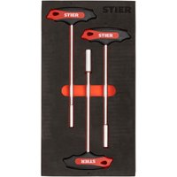 T-Griff-Steckschlüssel-Satz mit Außensechskant sw 8 - 13 mm in Weichschaumeinlage (eva), T-Schlüssel Set, T-Griff Set - Stier von STIER