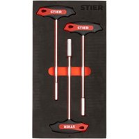 T-Griff-Steckschlüssel-Satz mit Außensechskant sw 8 - 13 mm in Weichschaumeinlage (eva), T-Schlüssel Set, T-Griff Set - Stier von STIER