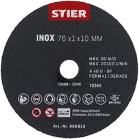 Trennscheibe Edelstahl/Inox 76 x 1 x 10 gerade 10 Stk - Stier von STIER