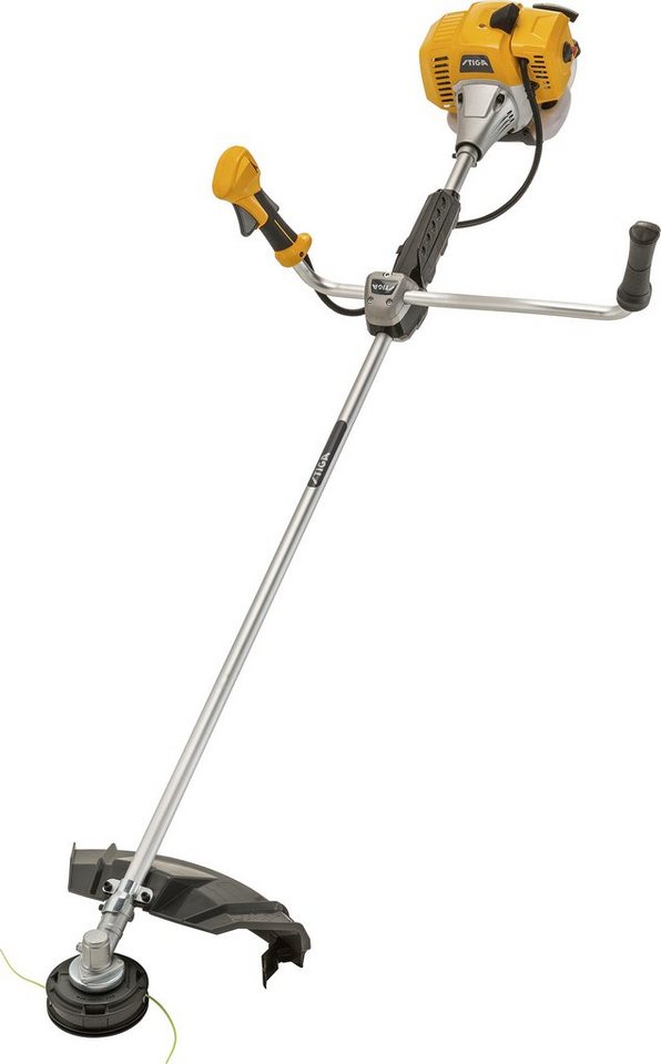 STIGA GARDEN Benzin-Motorsense BC 535 B, 25,5 cm Arbeitsbreite Messer, 43 cm Arbeitsbreite Faden, 32,6 cm³, Doppel-Faden, 3-T-Messer, Doppel-Tragegurt von STIGA GARDEN