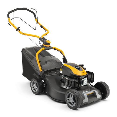 STIGA Combi 548 S – Rasenmäher mit Radantrieb, 139 cm³ Benzinmotor, 46 cm Schnittbreite, 60 L Grasfangkorb, Fulcrum-Holm, Fangkorb-Voll-Anzeige von STIGA
