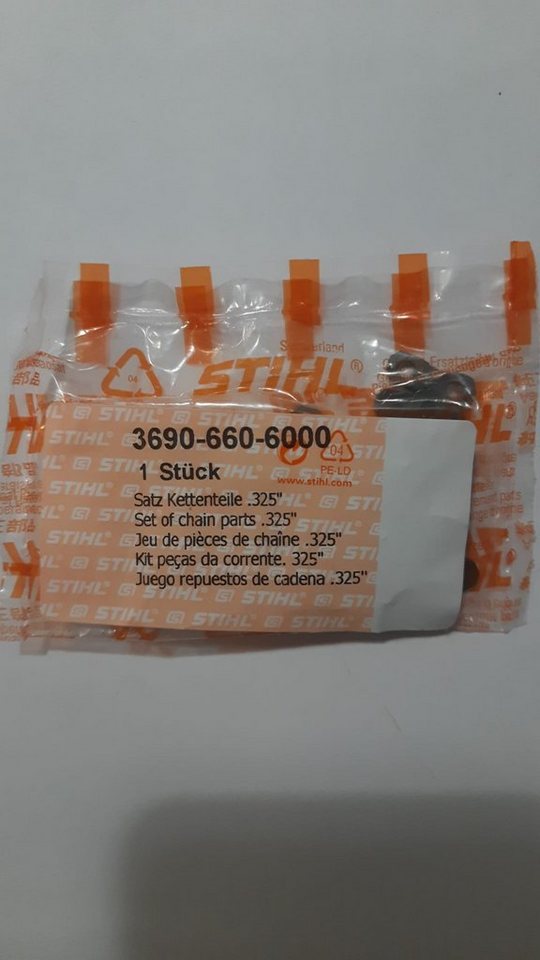 STIHL Ersatzkette 10x STIHL Original Kettenglied, Nieten, .325" Pro 36906606000, (10x STIHL Original Kettenglied, Nieten, .325" Pro 36906606000) von STIHL