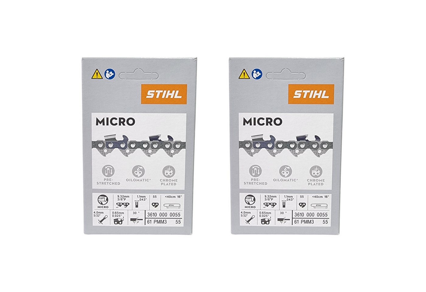STIHL Ersatzkette 2x 3/8" Picco Micro Mini 3 (PMM3) 40 cm 3/8" P 2 Stk (2x 36100000055) von STIHL