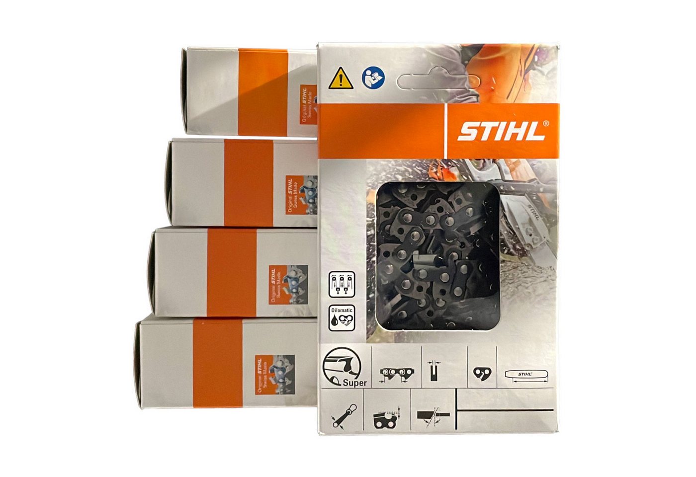 STIHL Ersatzkette 5 Stück Stihl Sägeketten Rapid Super (RS) 3/8 1.6 mm 77 TG V, 3/8V von STIHL