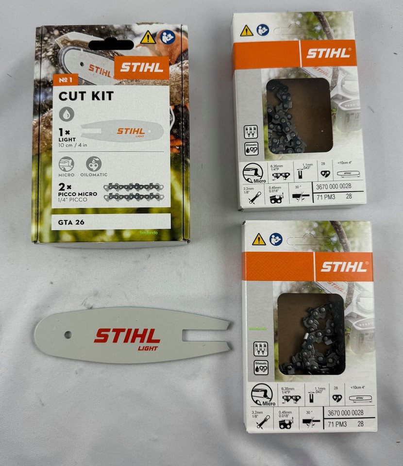 STIHL Führungsschiene CUT KIT 1 GTA26 30070009900, Schiene 30070030101 + 36700000028, 1,1 mm, (CUT KIT 1 GTA26 30070009900, Schiene 30070030101 + 36700000028, 3-St., CUT KIT 1 GTA26 30070009900, Schiene 30070030101 + 36700000028) von STIHL