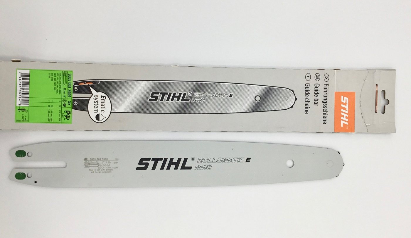 STIHL Führungsschiene Rollomatic E Mini 35cm / 14" - 3/8"P - 1,1 mm, 1,1 mm, (Rollomatic E Mini 35cm / 14" - 3/8"P - 1,1 mm, 1-St., Rollomatic E Mini 35cm / 14" - 3/8"P - 1,1 mm) von STIHL